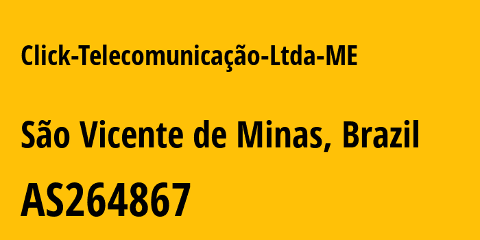 Информация о провайдере Click-Telecomunicação-Ltda-ME AS264867 Click Telecomunicação Ltda ME: все IP-адреса, network, все айпи-подсети