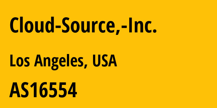 Информация о провайдере Cloud-Source,-Inc. AS16554 Cloud Source, Inc.: все IP-адреса, network, все айпи-подсети