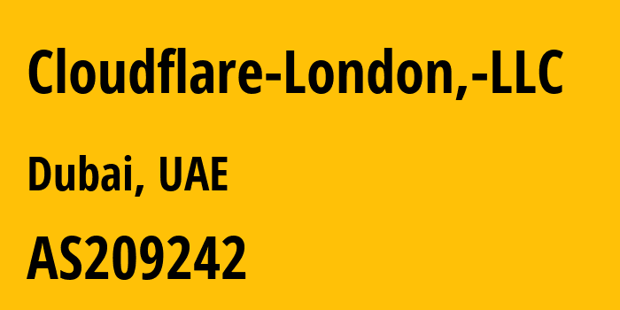 Информация о провайдере Cloudflare-London,-LLC AS209242 Cloudflare London, LLC: все IP-адреса, network, все айпи-подсети