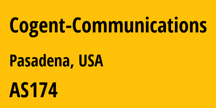 Информация о провайдере Cogent-Communications AS174 Cogent Communications: все IP-адреса, network, все айпи-подсети