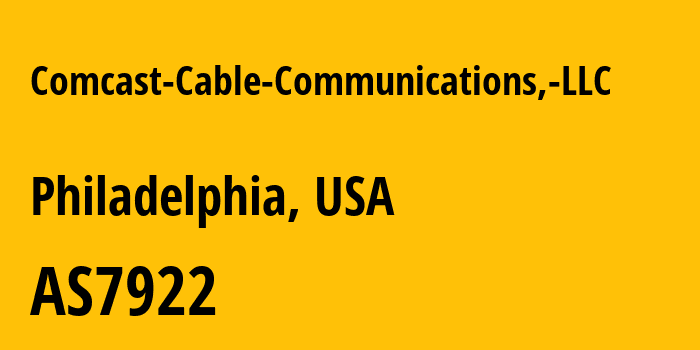 Информация о провайдере Comcast-Cable-Communications,-LLC AS7922 Comcast Cable Communications, LLC: все IP-адреса, network, все айпи-подсети