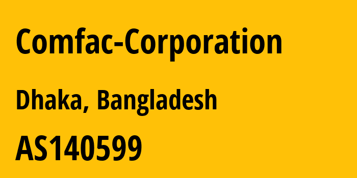 Информация о провайдере Comfac-Corporation AS140599 COMFAC CORPORATION: все IP-адреса, network, все айпи-подсети