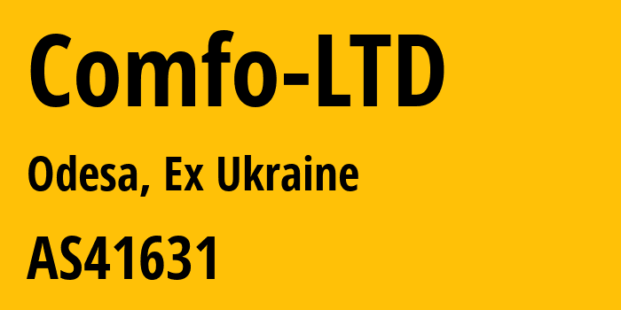 Информация о провайдере Comfo-LTD AS41631 Comfo LTD: все IP-адреса, network, все айпи-подсети