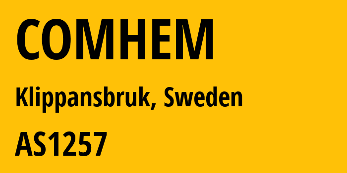 Информация о провайдере COMHEM AS1257 Tele2 Sverige AB: все IP-адреса, network, все айпи-подсети