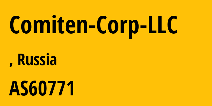 Информация о провайдере Comiten-Corp-LLC AS60771 Comiten Corp LLC: все IP-адреса, network, все айпи-подсети