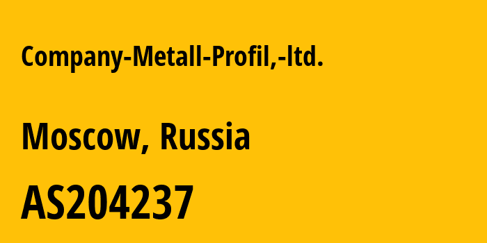 Информация о провайдере Company-Metall-Profil,-ltd. AS204237 Company Metall Profil, ltd.: все IP-адреса, network, все айпи-подсети