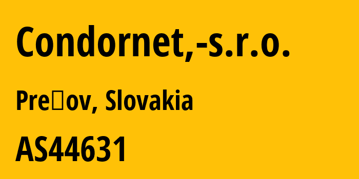 Информация о провайдере Condornet,-s.r.o. AS44631 Condornet, s.r.o.: все IP-адреса, network, все айпи-подсети