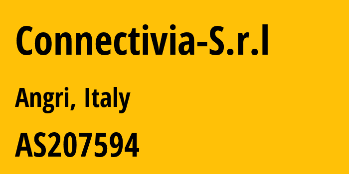 Информация о провайдере Connectivia-S.r.l AS207594 Connectivia S.r.l: все IP-адреса, network, все айпи-подсети