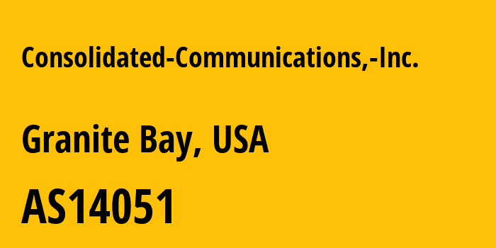 Информация о провайдере Consolidated-Communications,-Inc. AS14051 Consolidated Communications, Inc.: все IP-адреса, network, все айпи-подсети