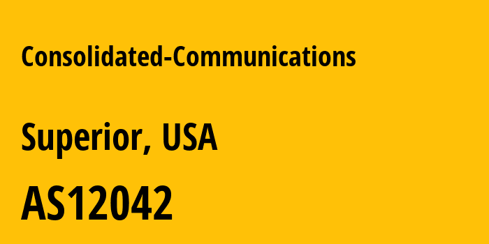 Информация о провайдере Consolidated-Communications AS12042 Consolidated Communications, Inc.: все IP-адреса, network, все айпи-подсети