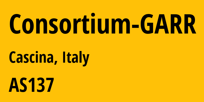 Информация о провайдере Consortium-GARR AS137 Consortium GARR: все IP-адреса, network, все айпи-подсети