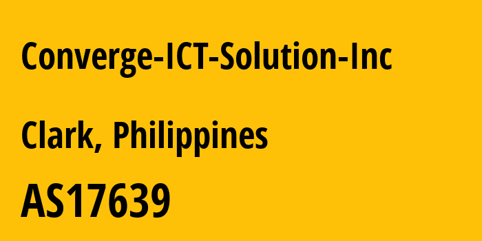 Информация о провайдере Converge-ICT-Solution-Inc AS17639 Converge ICT Solutions Inc.: все IP-адреса, network, все айпи-подсети