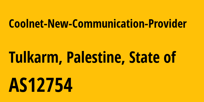 Информация о провайдере Coolnet-New-Communication-Provider AS12754 Coolnet New Communication Provider: все IP-адреса, network, все айпи-подсети