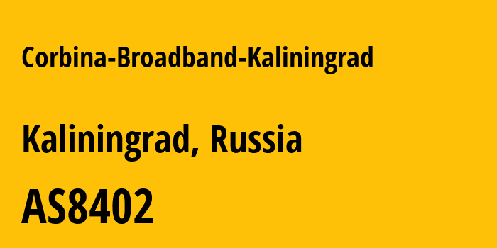 Информация о провайдере Corbina-Broadband-Kaliningrad AS8402 PJSC Vimpelcom: все IP-адреса, network, все айпи-подсети