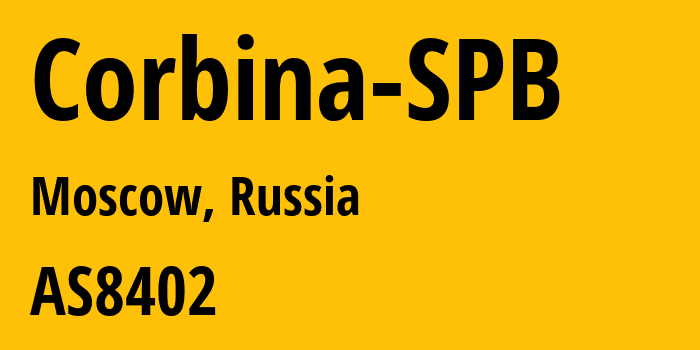 Информация о провайдере Corbina-SPB AS8402 PJSC Vimpelcom: все IP-адреса, network, все айпи-подсети