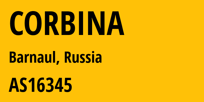 Информация о провайдере CORBINA AS16345 PJSC Vimpelcom: все IP-адреса, network, все айпи-подсети