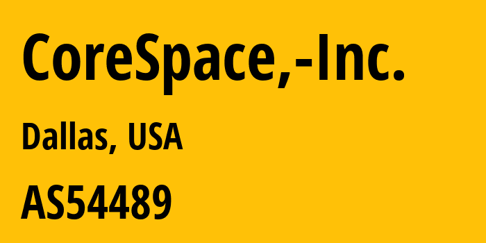 Информация о провайдере CoreSpace,-Inc. AS54489 CoreSpace, Inc.: все IP-адреса, network, все айпи-подсети