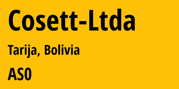 Информация о провайдере Cosett-Ltda : все IP-адреса, network, все айпи-подсети
