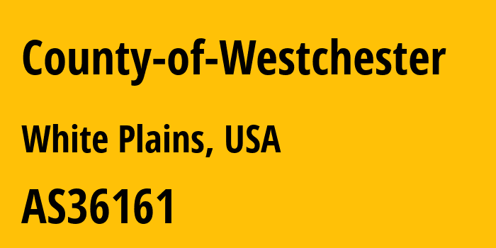 Информация о провайдере County-of-Westchester AS36161 County of Westchester: все IP-адреса, network, все айпи-подсети