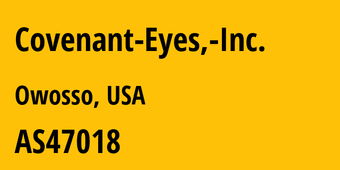 Информация о провайдере Covenant-Eyes,-Inc. AS47018 Covenant Eyes, Inc.: все IP-адреса, network, все айпи-подсети