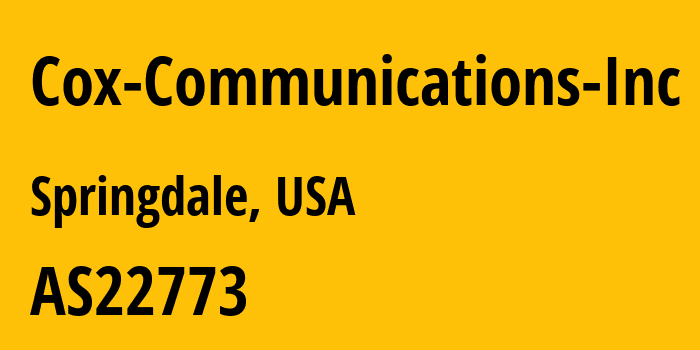 Информация о провайдере Cox-Communications-Inc AS22773 Cox Communications Inc.: все IP-адреса, network, все айпи-подсети