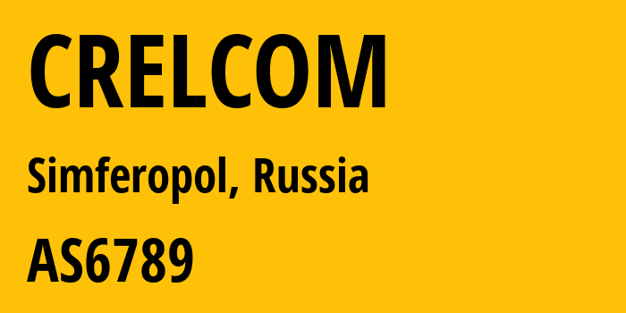 Информация о провайдере CRELCOM AS6789 CRELCOM LLC: все IP-адреса, network, все айпи-подсети