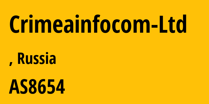 Информация о провайдере Crimeainfocom-Ltd AS8654 Crimeainfocom Ltd: все IP-адреса, network, все айпи-подсети