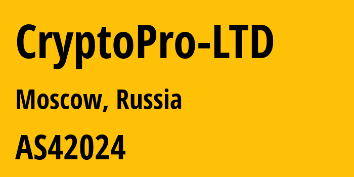 Информация о провайдере CryptoPro-LTD AS42024 CryptoPro LTD: все IP-адреса, network, все айпи-подсети