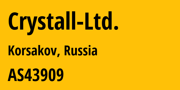 Информация о провайдере Crystall-Ltd. AS43909 Crystall Ltd.: все IP-адреса, network, все айпи-подсети