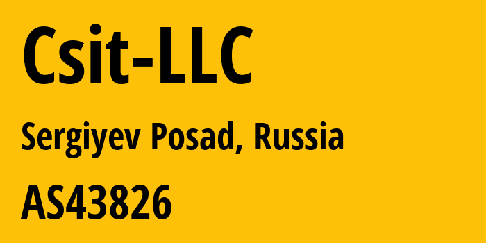 Информация о провайдере Csit-LLC AS43826 CSIT LLC: все IP-адреса, network, все айпи-подсети