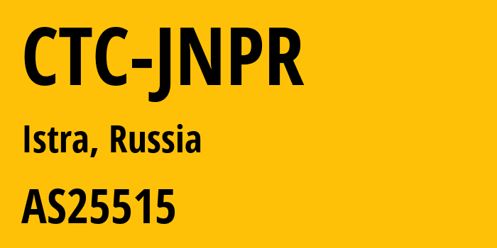 Информация о провайдере CTC-JNPR AS25515 PJSC Rostelecom: все IP-адреса, network, все айпи-подсети