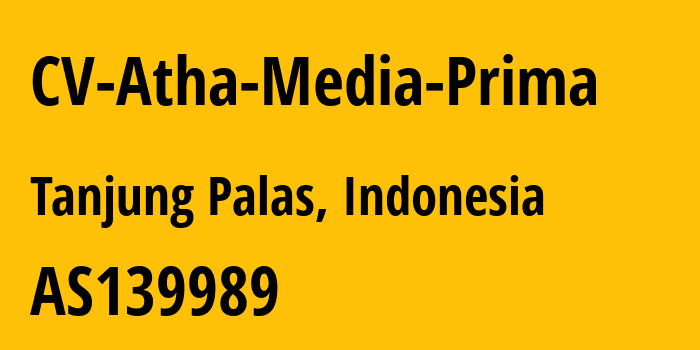 Информация о провайдере CV-Atha-Media-Prima AS139989 CV Atha Media Prima: все IP-адреса, network, все айпи-подсети