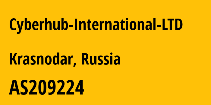Информация о провайдере Cyberhub-International-LTD AS209224 CYBERHUB INTERNATIONAL LTD: все IP-адреса, network, все айпи-подсети