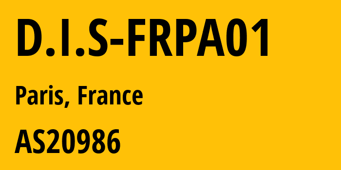 Информация о провайдере D.I.S-FRPA01 AS20986 EasyTeam SAS: все IP-адреса, network, все айпи-подсети