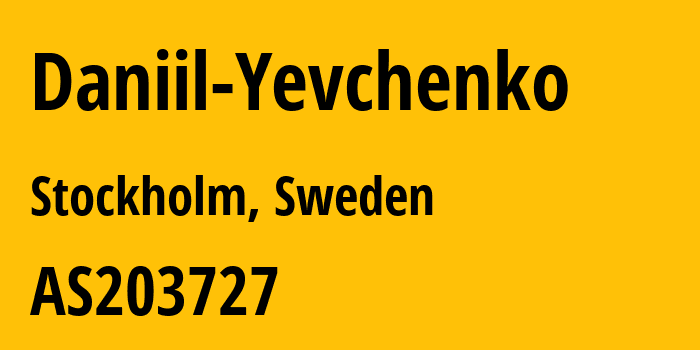 Информация о провайдере Daniil-Yevchenko AS203727 Daniil Yevchenko: все IP-адреса, network, все айпи-подсети