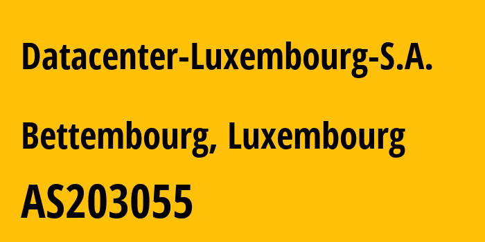 Информация о провайдере Datacenter-Luxembourg-S.A. AS203055 Mega Limited: все IP-адреса, network, все айпи-подсети