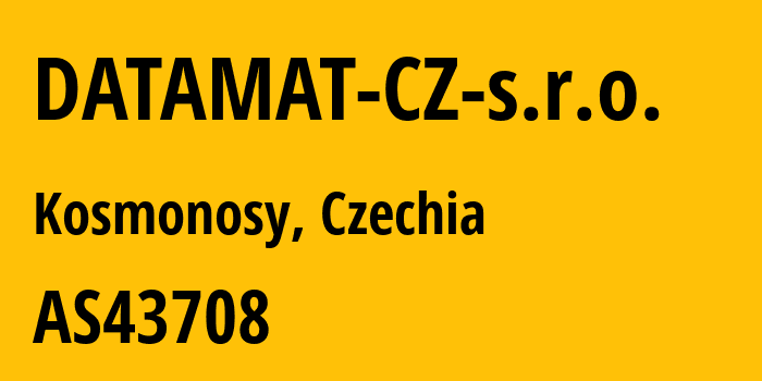 Информация о провайдере DATAMAT-CZ-s.r.o. AS43708 DATAMAT CZ s.r.o.: все IP-адреса, network, все айпи-подсети