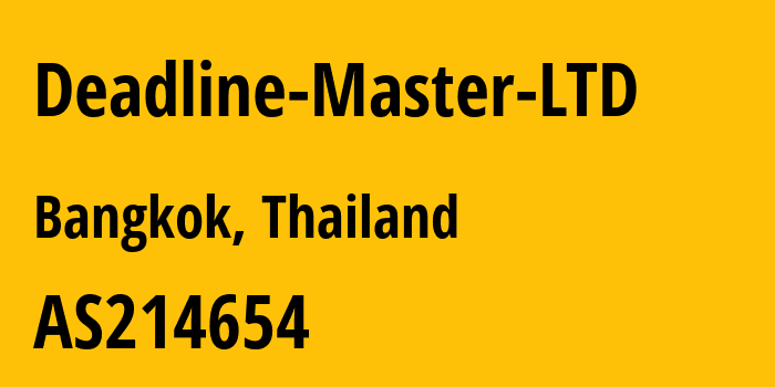 Информация о провайдере Deadline-Master-LTD AS214654 DEADLINE MASTER LTD: все IP-адреса, network, все айпи-подсети