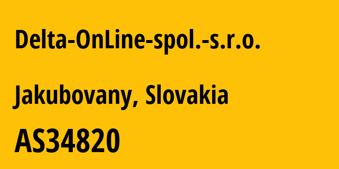 Информация о провайдере Delta-OnLine-spol.-s.r.o. AS34820 DELTA ONLINE spol. s r.o.: все IP-адреса, network, все айпи-подсети