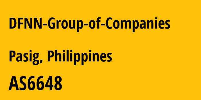 Информация о провайдере DFNN-Group-of-Companies AS6648 Bayan Telecommunications, Inc.: все IP-адреса, network, все айпи-подсети