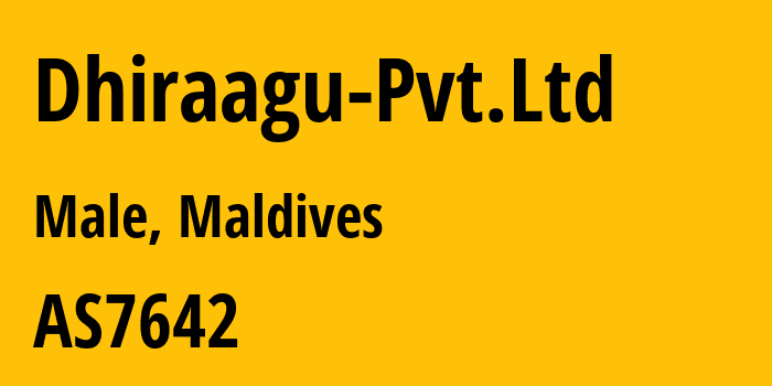 Информация о провайдере Dhiraagu-Pvt.Ltd AS7642 DHIVEHI RAAJJEYGE GULHUN PLC: все IP-адреса, network, все айпи-подсети