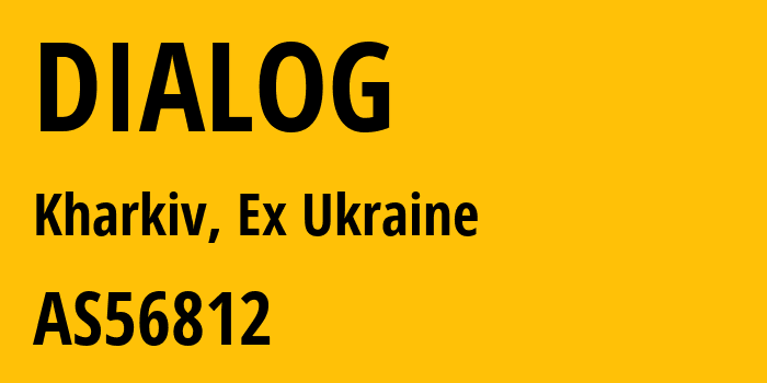Информация о провайдере DIALOG AS56812 CHP Zarko Alexandr Ivanovich: все IP-адреса, network, все айпи-подсети