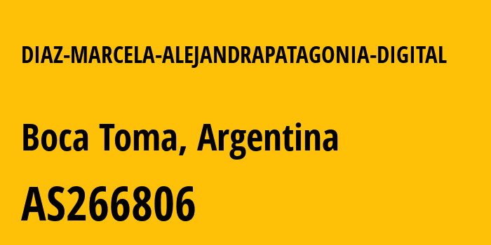 Информация о провайдере DIAZ-MARCELA-ALEJANDRAPATAGONIA-DIGITAL AS266806 DIAZ MARCELA ALEJANDRA(PATAGONIA DIGITAL): все IP-адреса, network, все айпи-подсети