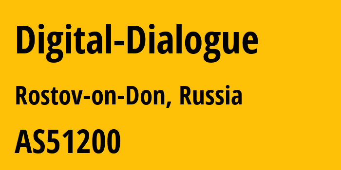 Информация о провайдере Digital-Dialogue AS51200 LLC Digital Dialogue-Nets: все IP-адреса, network, все айпи-подсети