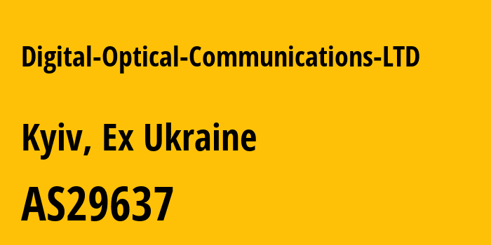 Информация о провайдере Digital-Optical-Communications-LTD AS29637 Digital Optical Communications LTD: все IP-адреса, network, все айпи-подсети