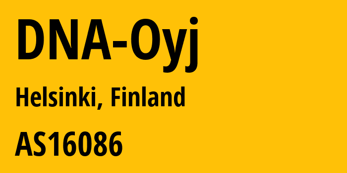 Информация о провайдере DNA-Oyj AS16086 DNA Oyj: все IP-адреса, network, все айпи-подсети