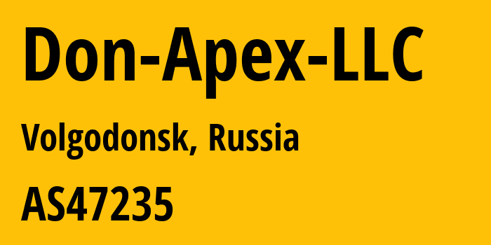 Информация о провайдере Don-Apex-LLC AS47235 Don Apex LLC: все IP-адреса, network, все айпи-подсети