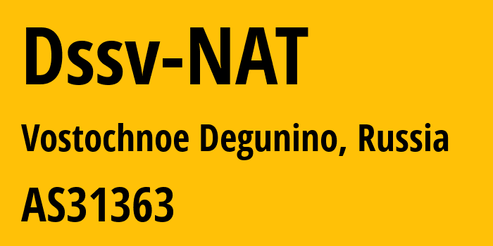 Информация о провайдере Dssv-NAT AS31363 JSC ER-Telecom Holding: все IP-адреса, network, все айпи-подсети