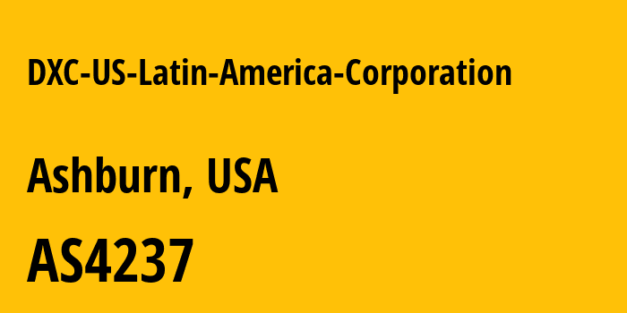 Информация о провайдере DXC-US-Latin-America-Corporation AS4237 DXC US Latin America Corporation: все IP-адреса, network, все айпи-подсети