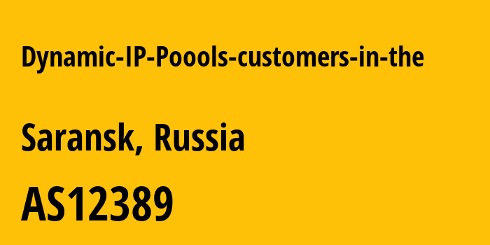 Информация о провайдере Dynamic-IP-Poools-customers-in-the AS12389 PJSC Rostelecom: все IP-адреса, network, все айпи-подсети
